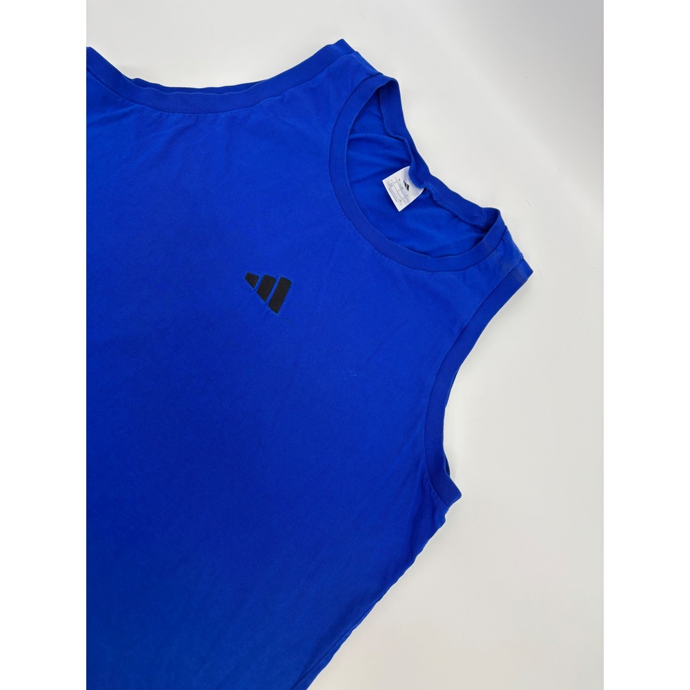 Adidas Mens Royal Blue Sleeveless Tank Top Logo JE8978 Large